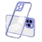 For iPhone 11 Pro Max 3 in 1 Clear TPU Color PC Frame Phone Case (Purple)