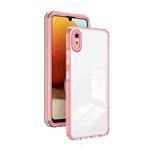 For iPhone XR 3 in 1 Clear TPU Color PC Frame Phone Case(Pink)
