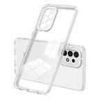 For Samsung Galaxy A52 5G / 4G 3 in 1 Clear TPU Color PC Frame Phone Case(White)