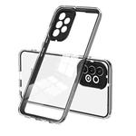 For Samsung Galaxy A52 5G / 4G 3 in 1 Clear TPU Color PC Frame Phone Case(Black)