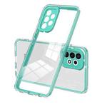 For Samsung Galaxy A52 5G / 4G 3 in 1 Clear TPU Color PC Frame Phone Case(Light Green)