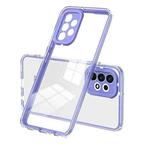For Samsung Galaxy A52 5G / 4G 3 in 1 Clear TPU Color PC Frame Phone Case(Purple)