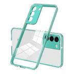 For Samsung Galaxy S22+ 5G 3 in 1 Clear TPU Color PC Frame Phone Case(Light Green)