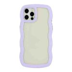 For iPhone 12 / 12 Pro Candy Color Wave TPU Clear PC Phone Case(Purple)