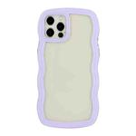 For iPhone 12 Pro Max Candy Color Wave TPU Clear PC Phone Case(Purple)