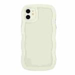 For iPhone 11 Candy Color Wave TPU Clear PC Phone Case (White)