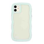For iPhone 11 Candy Color Wave TPU Clear PC Phone Case (Green)