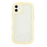 For iPhone 11 Candy Color Wave TPU Clear PC Phone Case (Yellow)