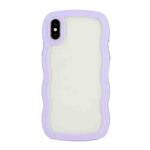 For iPhone X / XS Candy Color Wave TPU Clear PC Phone Case(Purple)