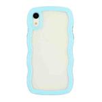 For iPhone XR Candy Color Wave TPU Clear PC Phone Case(Blue)
