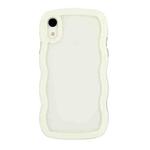 For iPhone XR Candy Color Wave TPU Clear PC Phone Case(White)
