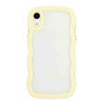 For iPhone XR Candy Color Wave TPU Clear PC Phone Case(Yellow)