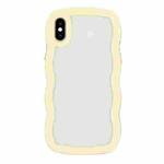 For iPhone XS Max Candy Color Wave TPU Clear PC Phone Case(Yellow)