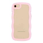 For iPhone SE 2022 / SE 2020 / 8 / 7 Candy Color Wave TPU Clear PC Phone Case(Pink)