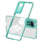 For Xiaomi Redmi Note 11 2022 3 in 1 Clear TPU Color PC Frame Phone Case(Light Green)