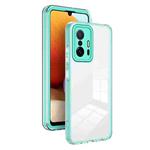 For Xiaomi 11T Pro 3 in 1 Clear TPU Color PC Frame Phone Case(Light Green)