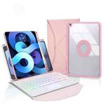 Z102B-AS Pen Slot Touchpad Backlight Bluetooth Keyboard Leather Tablet Case For iPad 10.2 2021/2020/2019(Pink)