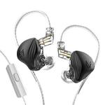 KZ-ZEX 1.2m Electrostatic Dynamic In-Ear Sports Music Headphones, Style:With Microphone(Black)