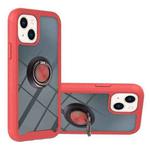 Starry Sky Solid Color Series PC + TPU Case with Ring Holder & Magnetic Function For iPhone 14 Max(Red)
