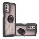 Starry Sky Solid Color Series PC + TPU Case with Ring Holder & Magnetic Function For Motorola Moto G 5G 2022(Black)