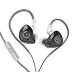 GK G1 1.2m Dynamic HIFI Subwoofer Noise Cancelling Sports In-Ear Headphones, Style:With Microphone(Transparent Black)