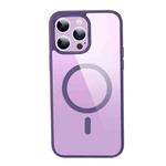 For iPhone 14 Pro Max Crystal Clear Series Magsafe Magnetic Phone Case (Purple)