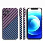 For iPhone 14 Carbon Fiber Texture PC Phone Case (Blue Purple)