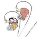 KZ-DQ6S 1.2m Three-Unit Dynamic Subwoofer In-Ear Headphones, Style:With Microphone(Pink)