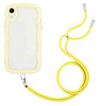For iPhone XR Lanyard Candy Color Wave TPU Clear PC Phone Case(Yellow)