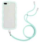 Lanyard Candy Color Wave TPU Clear PC Phone Case For iPhone 8 Plus / 7 Plus(Green)