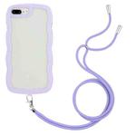 Lanyard Candy Color Wave TPU Clear PC Phone Case For iPhone 8 Plus / 7 Plus(Purple)