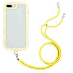 Lanyard Candy Color Wave TPU Clear PC Phone Case For iPhone 8 Plus / 7 Plus(Yellow)