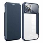 For iPhone 14 Plus Magnetic Flip Leather Phone Case (Blue)
