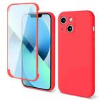 For iPhone 14 Plus Imitation Liquid Silicone 360 Full Body Phone Case (Red)