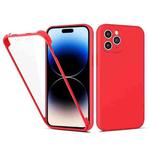 For iPhone 14 Pro Max Imitation Liquid Silicone 360 Full Body Phone Case (Red)