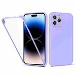 For iPhone 14 Pro Max Imitation Liquid Silicone 360 Full Body Phone Case (Purple)