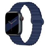 Reverse Buckle Magnetic Silicone Watch Band For Apple Watch Ultra 49mm / Series 8&7 45mm / SE 2&6&SE&5&4 44mm / 3&2&1 42mm(Blue)