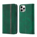 For iPhone 14 Pro Max Splicing Skin Feel Magnetic Leather Phone Case (Green)