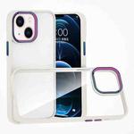 For iPhone 14 Colorful Metal Lens Ring Phone Case (White)