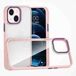 For iPhone 14 Plus Colorful Metal Lens Ring Phone Case (Pink)