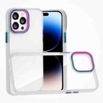 For iPhone 14 Pro Max Colorful Metal Lens Ring Phone Case (Translucent)