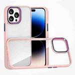 For iPhone 14 Pro Max Colorful Metal Lens Ring Phone Case (Pink)