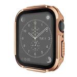 Plating PC Frame Watch Case with Tempered Film For Apple Watch Series 8 / 7 45mm(Rose Gold)