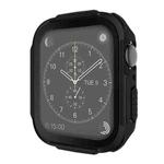 Plating PC Frame Watch Case with Tempered Film For Apple Watch Series 6 & SE & 5 & 4 44mm(Black)