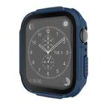 Plating PC Frame Watch Case with Tempered Film For Apple Watch Series 6 & SE & 5 & 4 44mm(Blue)
