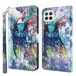 For Samsung Galaxy A22 4G / M32 4G India & Global 3D Painting Pattern Flip Leather Phone Case(Watercolor Owl)