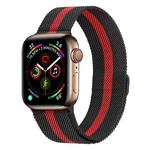Milanese Stainless Steel Watch Band For Apple Watch Ultra 49mm&Watch Ultra 2 49mm / Series 9&8&7 45mm / SE 3&SE 2&6&SE&5&4 44mm / 3&2&1 42mm(Black Red Black)