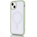 For iPhone 14 2 in 1 Colorful Frame Transparent Magnetic Phone Case (Green)