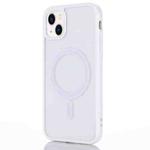 For iPhone 14 2 in 1 Colorful Frame Transparent Magnetic Phone Case (White)