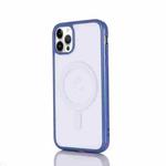 For iPhone 14 Pro 2 in 1 Colorful Frame Transparent Magnetic Phone Case(Blue)